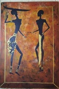obraz etno, olej, 73x50