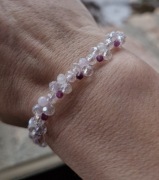 Bransoletka z kamieni naturalnych,rubin,koraliki szklane,damska,prezent