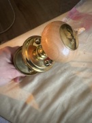 Klamka gałka Metal-Bud 100% mosiądz drewno jasny brąz