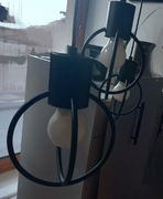 Lampa żyrandol potrójny metalowy, żarówki 