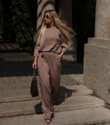 Dres damski komplet set masełko fango beż nowość 