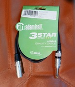 Kabel XLR - jack 6,3 mm Adam Hall K3MMP0100 1 m mikrofonowy