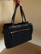 Piękna czarna klasyczna torebka shopperka damska