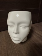 Doniczka / wazon ceramiczna głowa biała