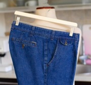 Denimowe chinosy, Brax r56, 38/32, bawełna jeans, zakładki, spodnie