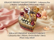 PREZENT NA WALENTYNKI Box Zestaw Słodyczy Miś Ferrero Merci Serce