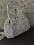 Torebka Alex Max biała pikowana kwiatki