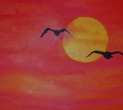 "Zachód słońca"- obraz akryle