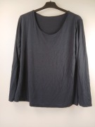 Czarna bluzka basic długi rękaw wiskoza luźna M/L Italy