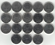 Czechy 1 korona 1993-2011 - 20 mm na sztuki patrz opis