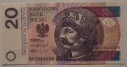 20 ZŁ B. CHROBRY SERIA BF 0966069 2016 r. STAN UNC