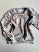 M&S SZARA BLUZA KOLOROWE DINOZAURY R.98