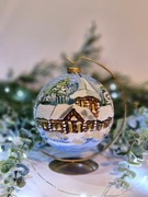 Bombka 100% ręcznie malowana 12 cm NIETŁUKĄCA + STOJAK