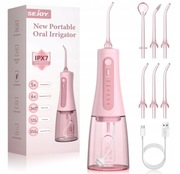 Bezprzewodowy Irygator do zębów 5 TRYBÓW/6 DYSZ, 350ML, Różowy