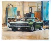 Obraz z samochodem, akryl. Kultowy Dodge Charger R/T.