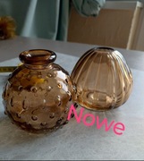 Mały wazonik Wazoniki Szklane dekoracyjne bursztynowy koniak Zestaw 