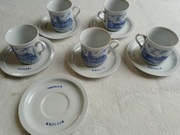 Filiżanki katedra Wrocław 5 sztuk + talerzyki