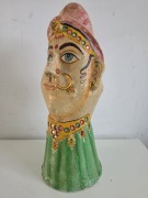 Rzeźba indyjska typu papier-mache vintage duża księżniczka