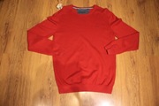 Sweter s.Oliver r. M czerwony męski okrągły dekolt bawełna 