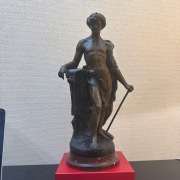 C. Marioton "Le Travail" Bronze Skulptur 1890 Frankreich  83 cm figura