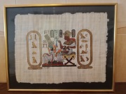 Obraz malowany na papirusie papirus egipski Egipt lata 70-te wzór 4