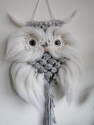 Sowa ze sznurka makrama dostępna od ręki 