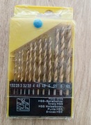 Zestaw wierteł HSS z powłoka od 1.5 do fi 6.5 mm