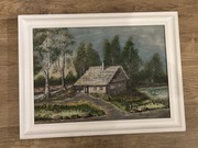 Dwa obrazy z wiejskimi pejzażami