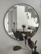 Okrągłe lustro LINDBYN 80 cm czarne