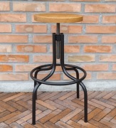 Taboret stołek hoker barowy regulowana wysokość czarny mat metalowy