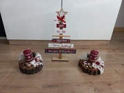 Stroiki świąteczne Boże Narodzenie na plastrze drewna choinka