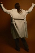 LUX, ZARA,51% WEŁNIANY Płaszcz z paskiem, Handmade, M jak L