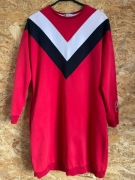 TOMMY LIFE Czerwona bluza długa / tunika S / M
