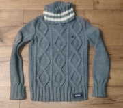 Sweter Superdry r. S golf warkocz szary