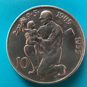 10 koron 1955 Czechosłowacja 10 rocznica wyzwolenia Ag 0,500 waga12 g