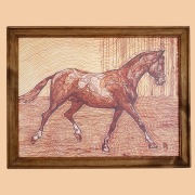 Grafika KOŃ W KŁUSIE Rudolf Buchalik 40x30