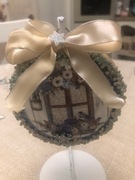 Bombka medalion 10 cm  Retro