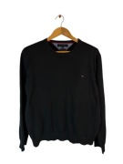 Sweter Tommy Hilfiger czarny z logiem XXL