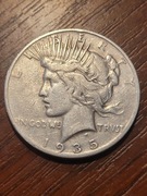 srebrna ORYGINALNA  moneta dolar POKOJU  1935 s