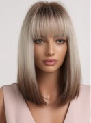 Peruka Włosy Blond Ombre Bob Naturalny Wygląd jak prawdziwe
