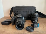 Canon EOS 250D + 18-55mm + 10-18mm+ torba + 3xaku– bardzo dobry stan