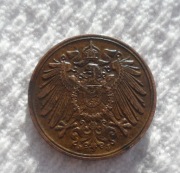 Niemcy Wilhelm II Hohenzollern 1 pfennig fenig 1915 J WiHM Hamburg KM# 10