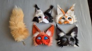 Therian Maski, Koty, ogon, duży zestaw, dostępne od ręki. 