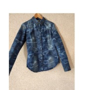 koszula damska jeans dżinsowa bawełniana z kołnierzykiem moro dżety ćwieki 