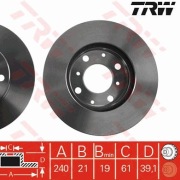 Tarcze hamulcowe przód TRW DF4152 - komplet