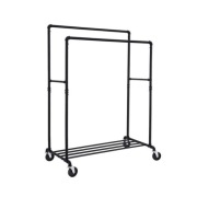 Podwójny stojak na ubrania RARE, rury wodociągowe, 100x59x162cm