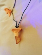 Naszyjnik kurka grzybek bursztyn vintage handmande