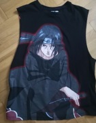 Tshirt top czarny męski bez rękawów Bershka L 