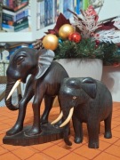 Słoń drewniany figurka 2 słonie