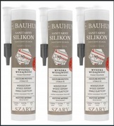 Bauhus Silikon Sanitarny SZARY 3x280ml Kartusz